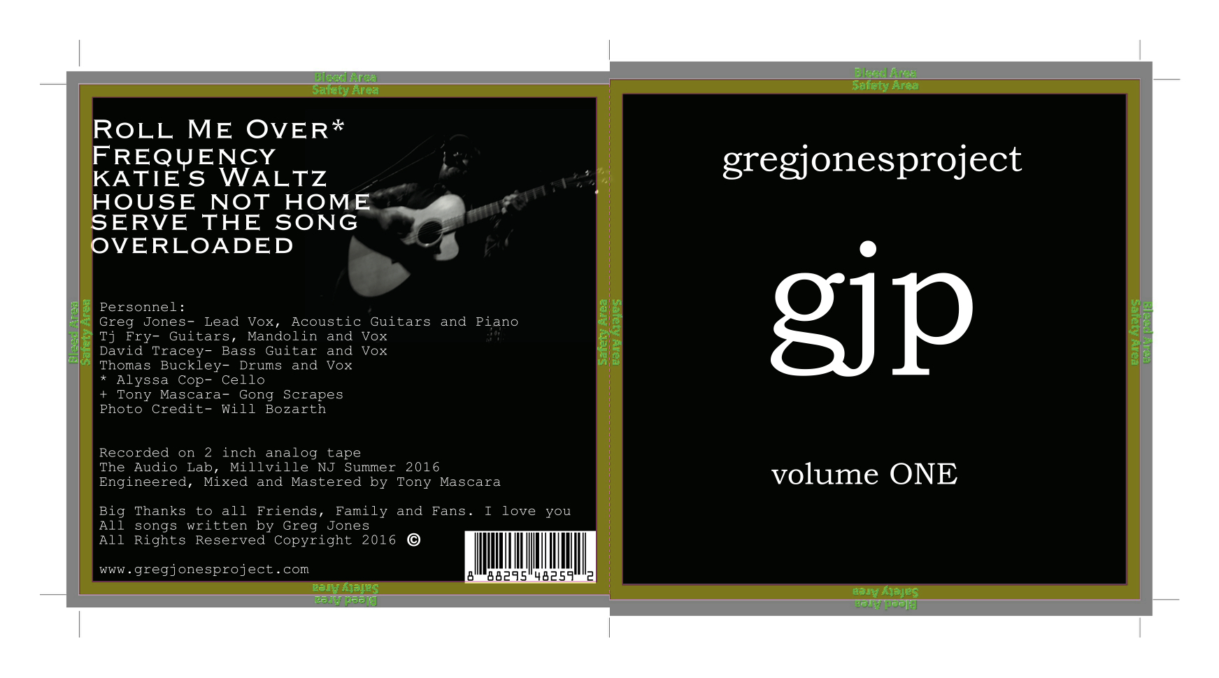 GREG JONES PROJECT: VOLUME ONE. On Sale NOW!!!
